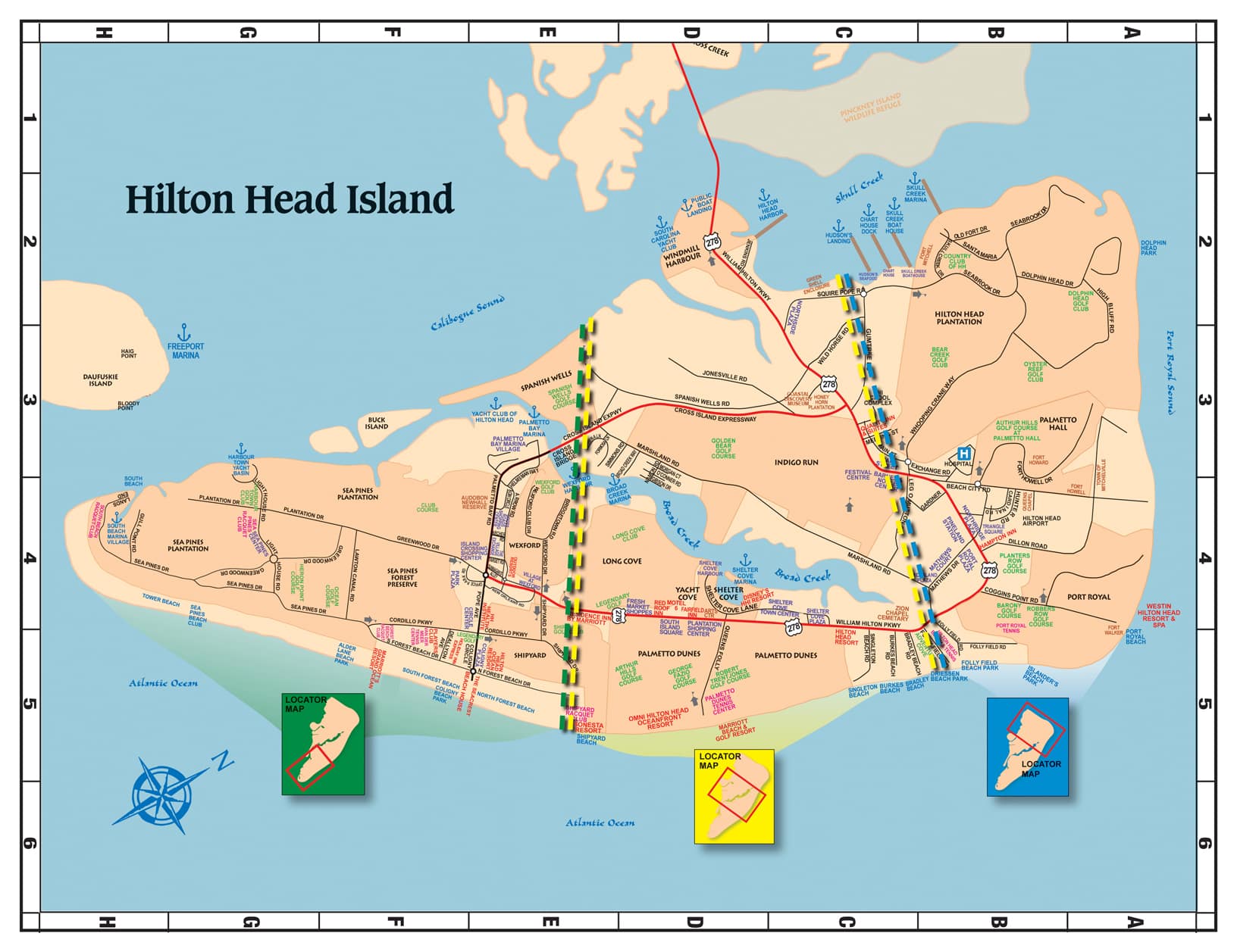Hilton head beach map