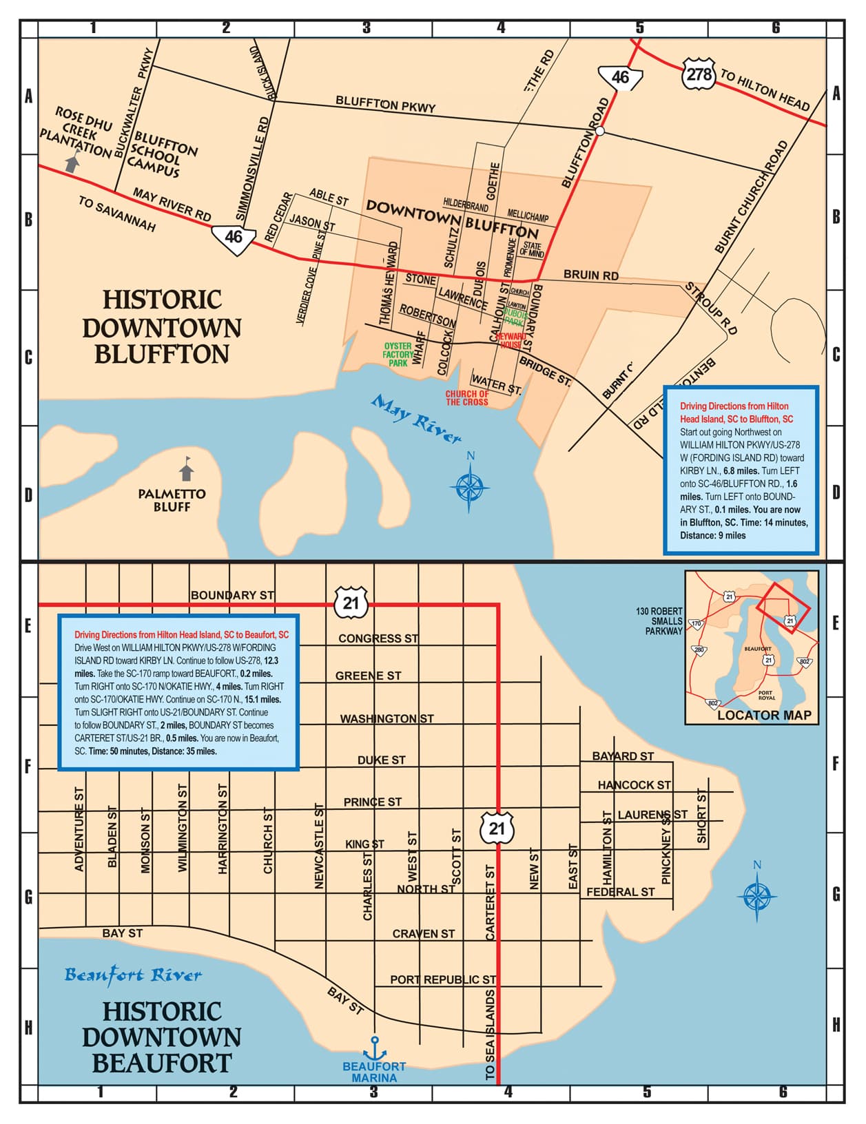 Old Town Bluffton & Beaufort Map - 2018 | 101 Things to Do Hilton Head